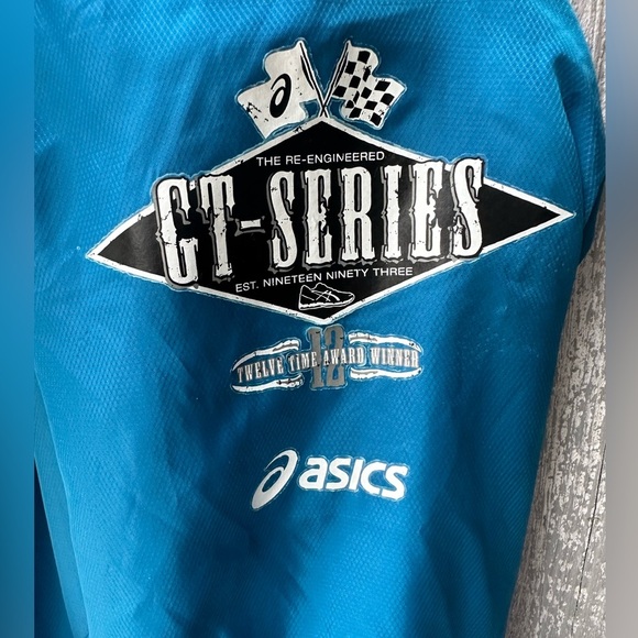Women’s Vintage ASICS Windbreaker Jacket GT-Series1993 On Arm Size Medium Blue - Picture 4 of 11